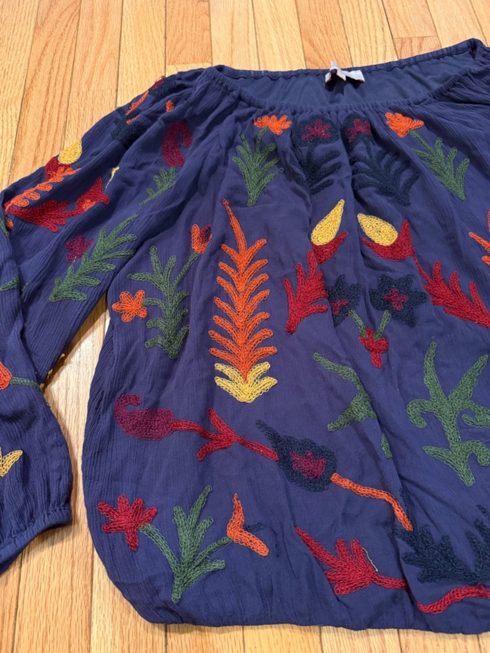 Laurie Felt Purple Floral Embroidered Detail Blouse Size 1X - Picture 4 of 11
